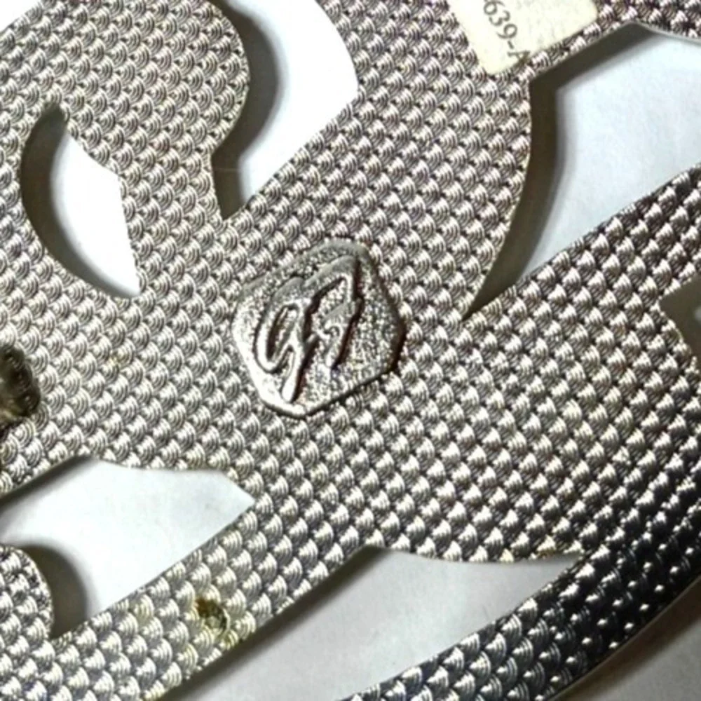 Vintage Rhinestone Music Note Treble Clef Belt Buckle Silver Tone Crystal GF Mar